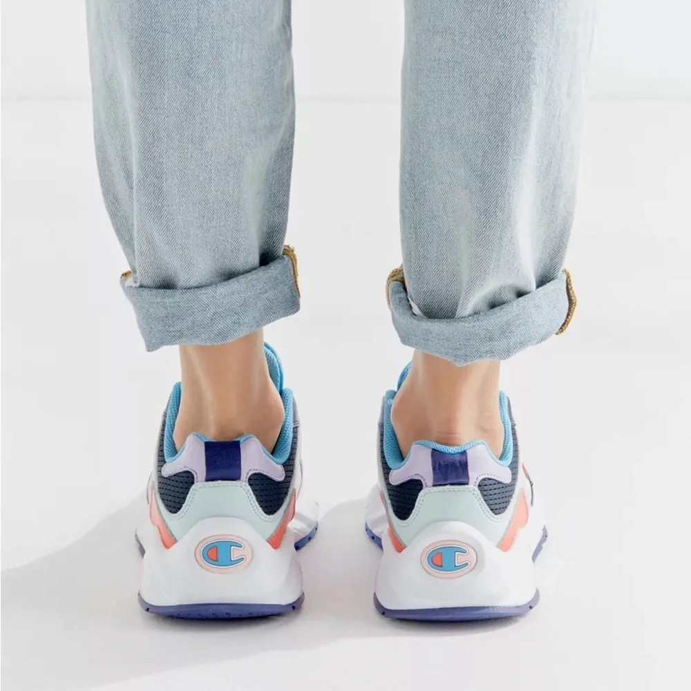 Champion Women's 93 Eighteen SP Block sneakers in the Violet Multi colorway 10